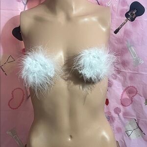 Women's White Feathered Intimate Pasties